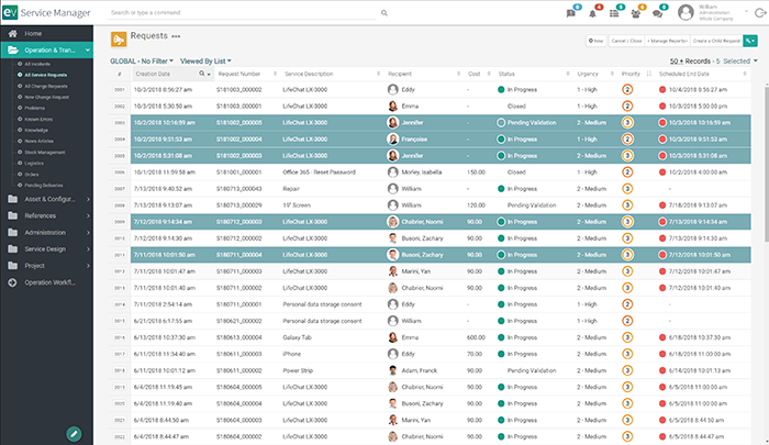 screenshot of EV Service Manager